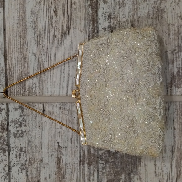 Vi Tage ivory sequin purse - Picture 1 of 1